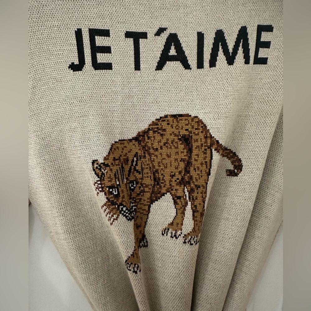 L'AGENCE Cleo sweater. Cream and Black Striped Sweater - Picture 4 of 4